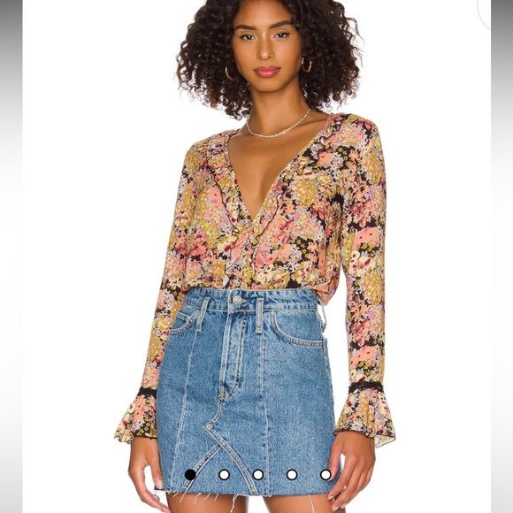 NWT Free People Heat Wave Bodysuit in Midnight Combo - Picture 1 of 15
